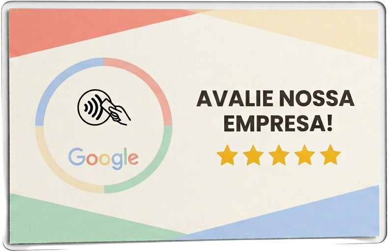 Cartão NFC Rauta Tech — Avalie nossa empresa no Google, 5 estrelas